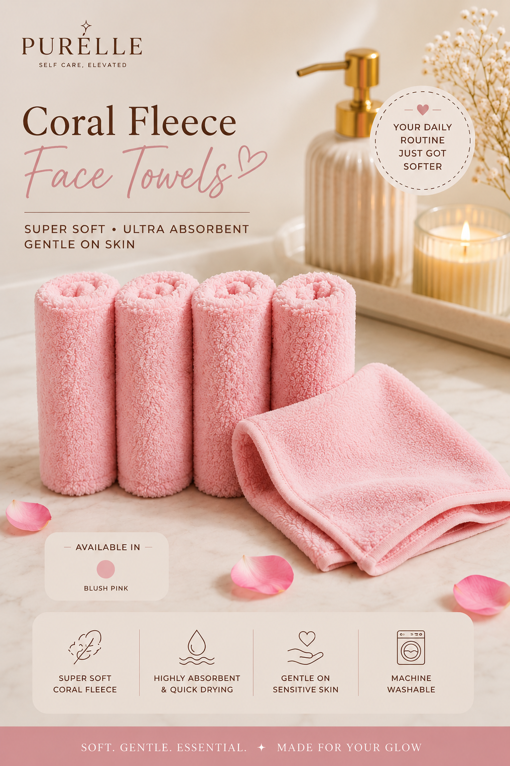Coral Fleece Face Towels™ 5pcs