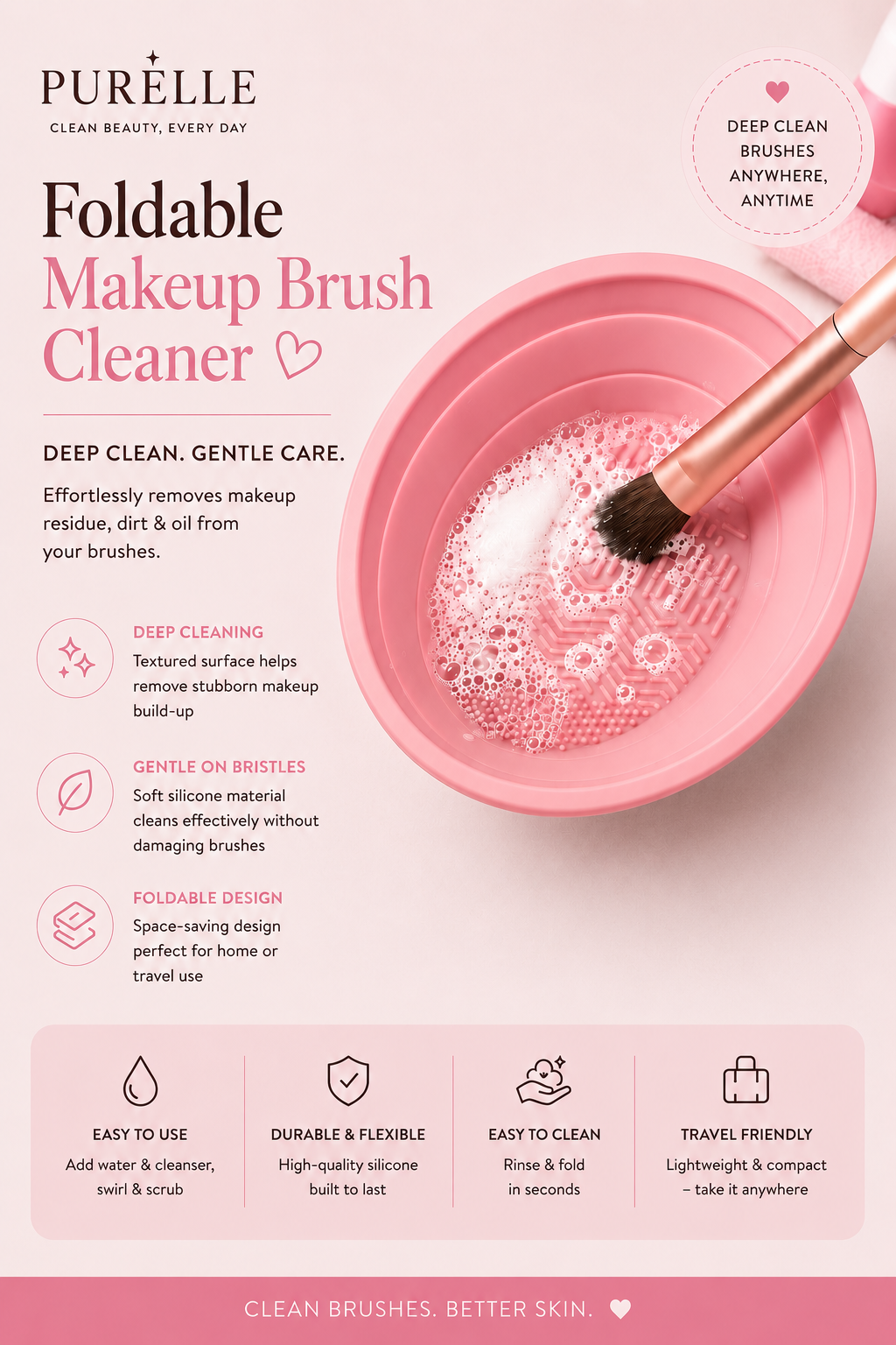 Purelle Foldable Makeup Brush Cleaner™
